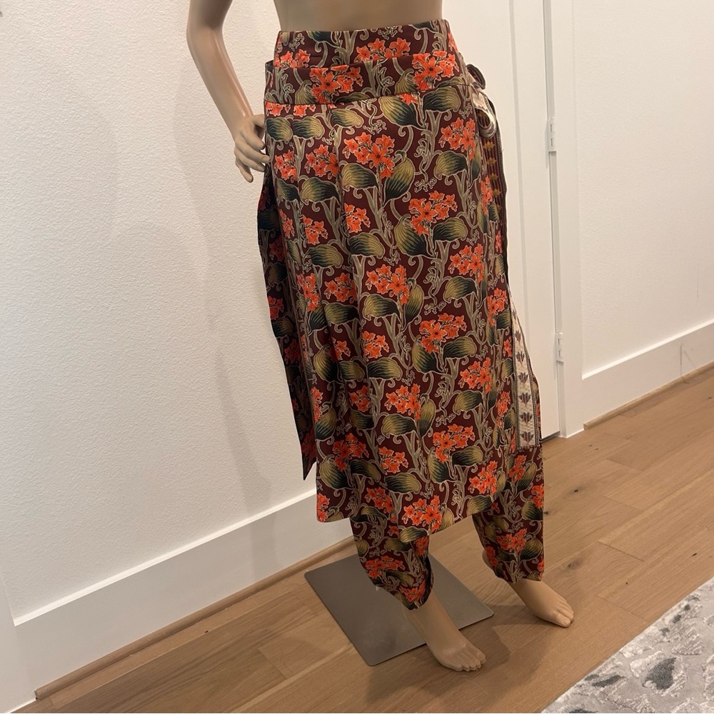 Oscar de la Renta Multicolor Floral Print Pants